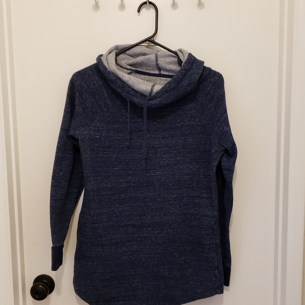 Navy blue cowl neck sweater